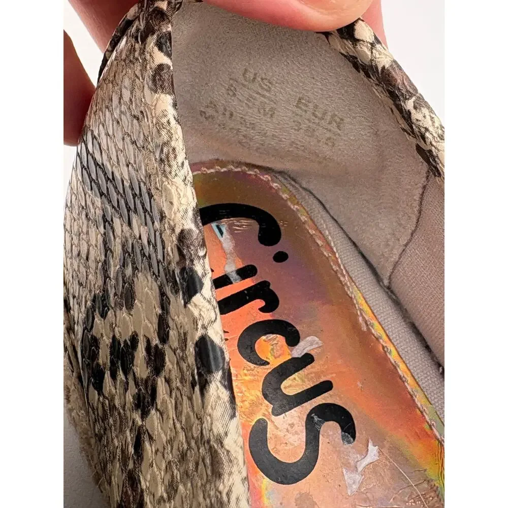 Circus Sam Edelman Snake Skin Print Jute Platform Casual Shoes Size 8.5